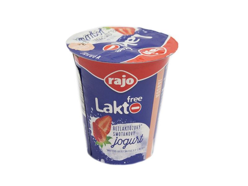 Rajo Laktofree Jogurt smotanový bezlaktózový jahoda chlad. 1x145 g